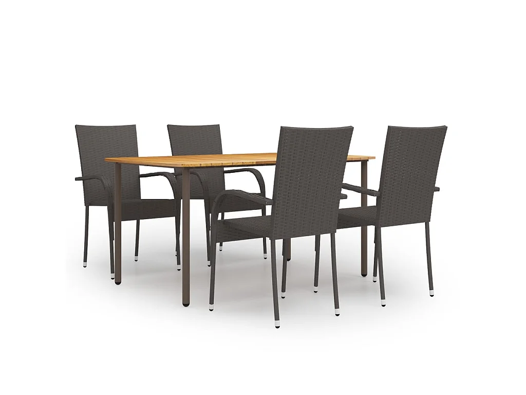 Baldwin  5-delige Tuinset poly rattan bruin