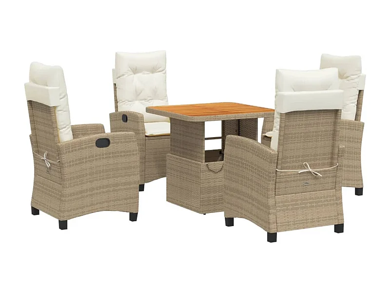 Brazil  5-delige Tuinset met kussens poly rattan beige