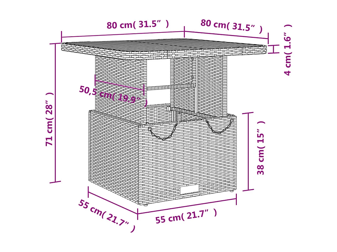 Brazil  Ensemble à manger de jardin avec coussins 5pcs Beige poly rotin