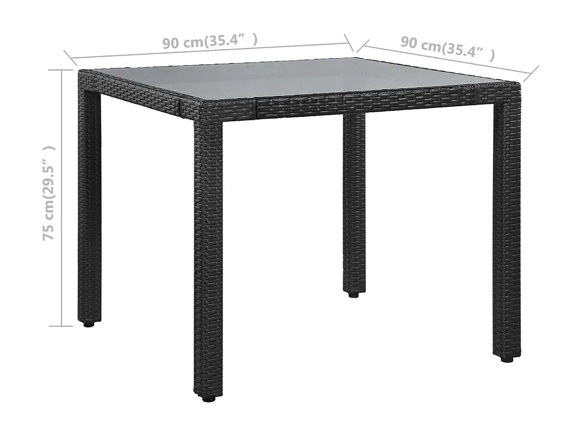 Worin  5-delige Tuinset poly rattan zwart