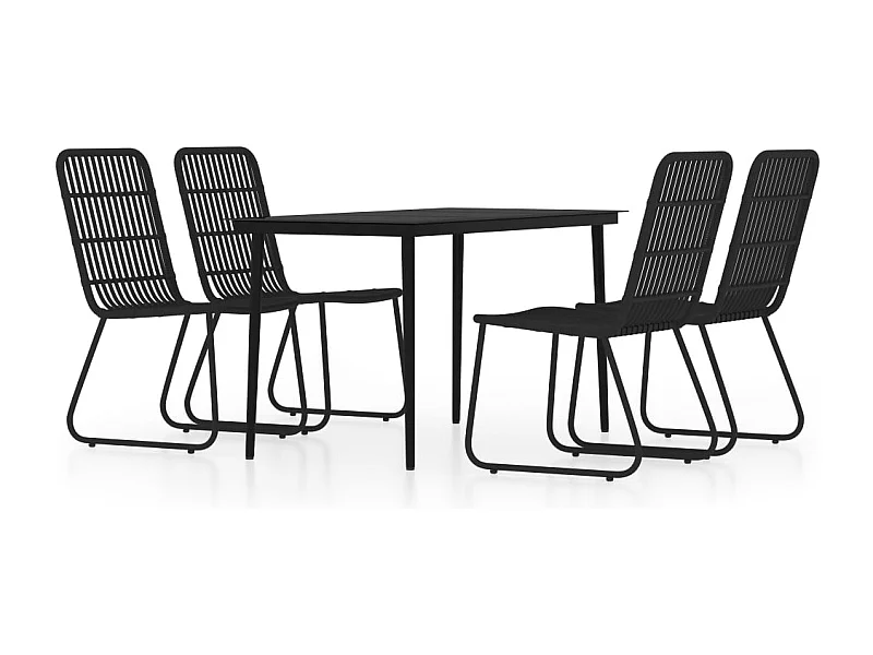 María Patricia  Ensemble à manger de jardin 5 pcs Noir