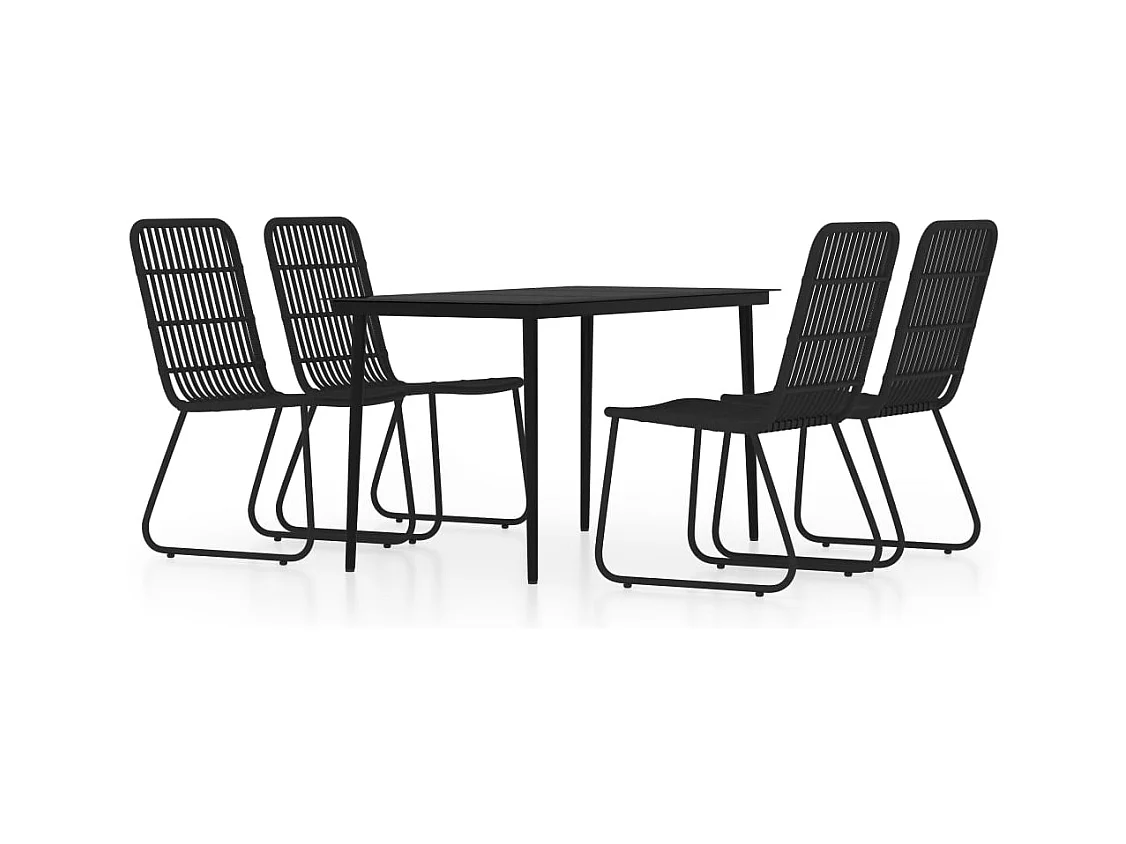 María Patricia  Ensemble à manger de jardin 5 pcs Noir