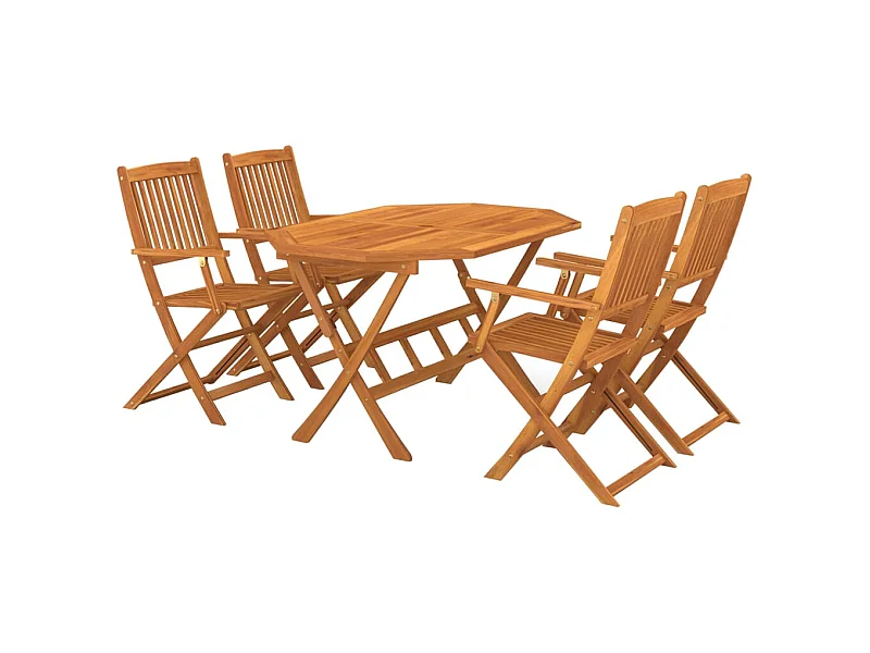 Margot-Claire  Ensemble à manger de jardin 5 pcs Bois d'acacia solide