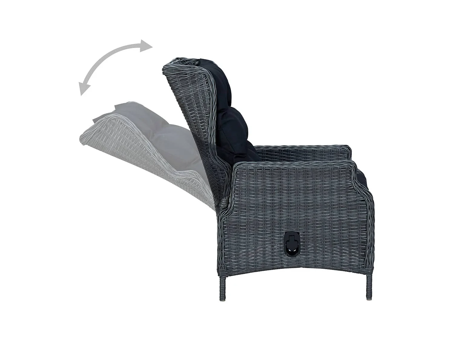 Rémi  Ensemble à manger de jardin 5 pcs Gris foncé