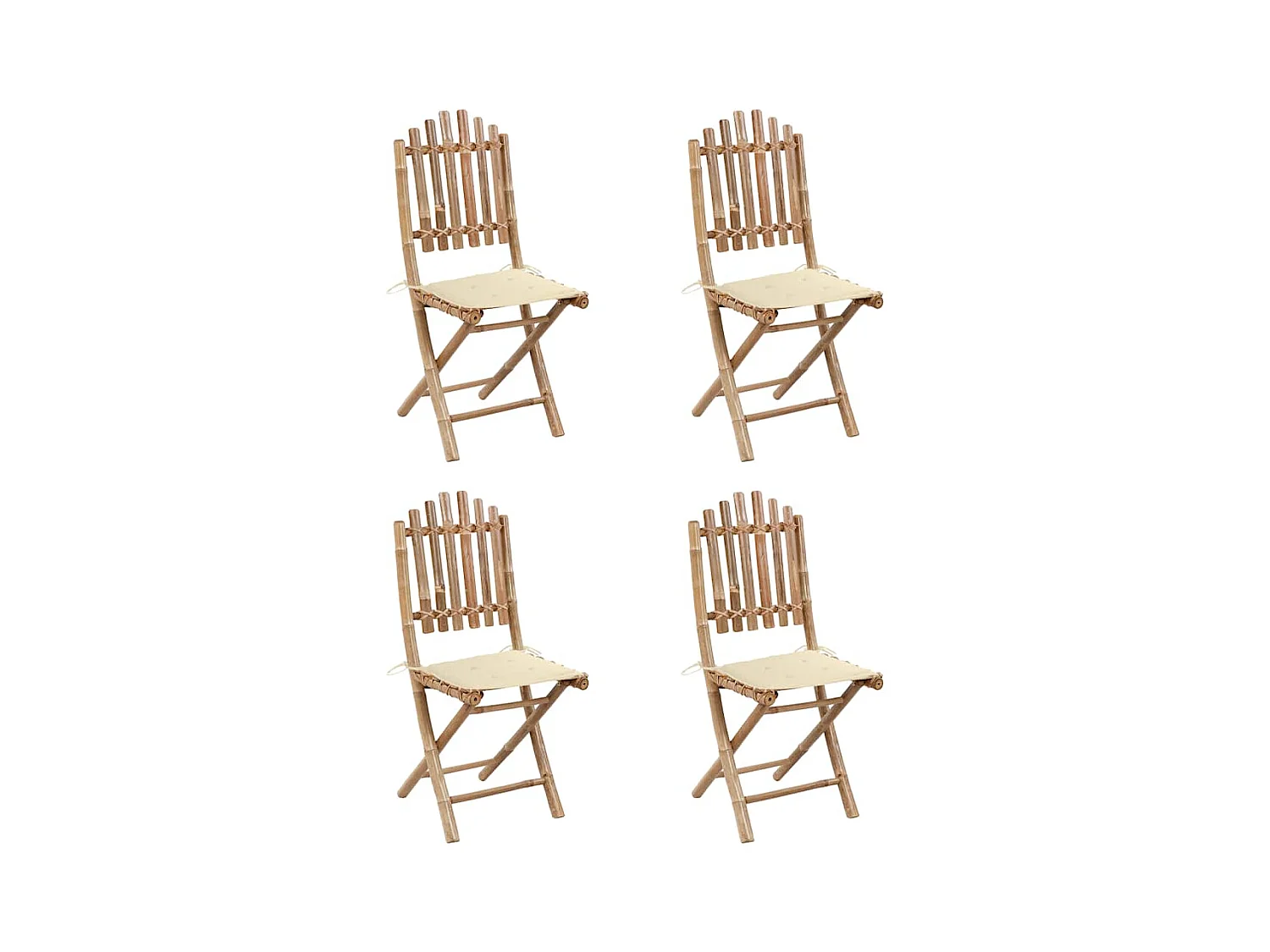 Blaire  Mobilier à dîner d'extérieur pliable 5 pcs avec coussins bambou