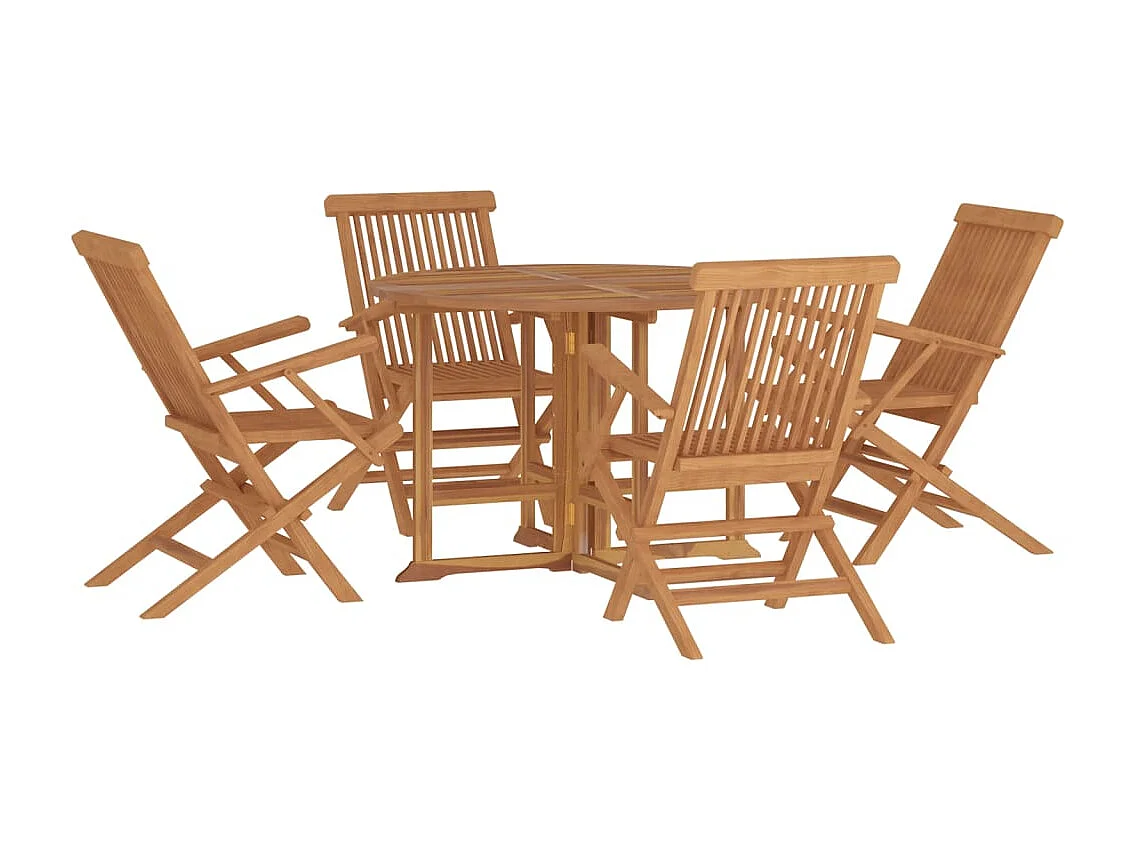 Ydira  Ensemble à dîner d'extérieur pliable 5 pcs Bois solide de teck
