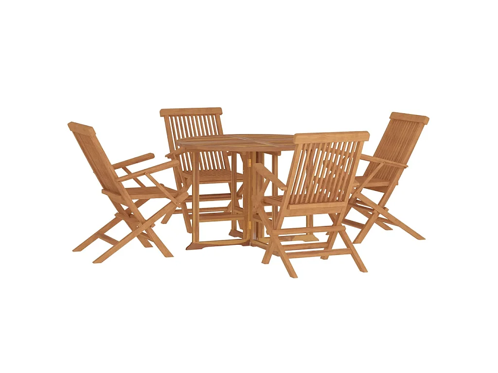 Ydira  Ensemble à dîner d'extérieur pliable 5 pcs Bois solide de teck