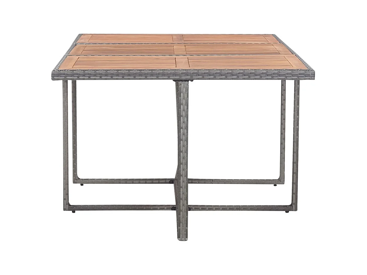 Claire-Étienne  11-delige Tuinset poly rattan en acaciahout antraciet