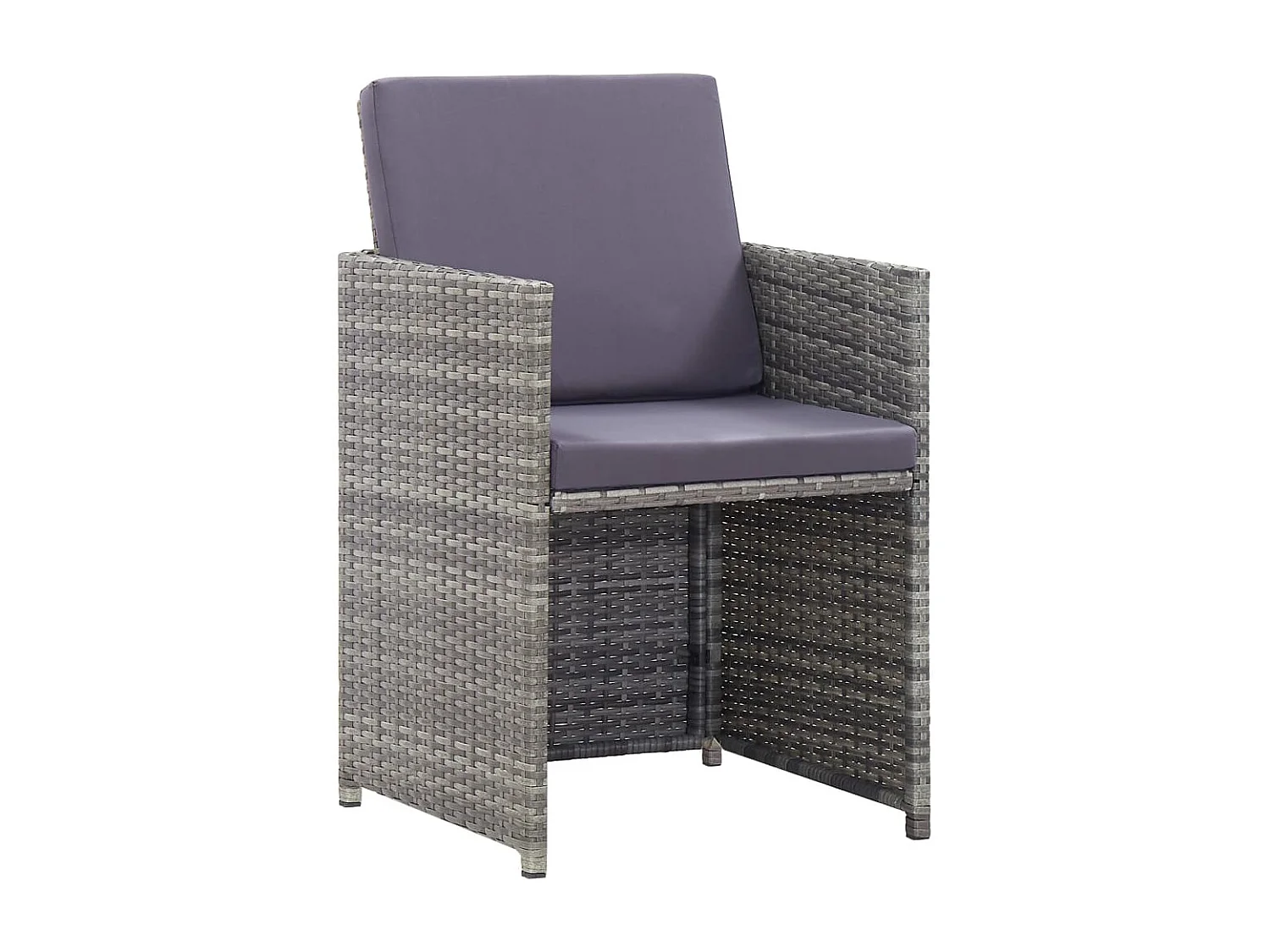 Claire-Étienne  11-delige Tuinset poly rattan en acaciahout antraciet