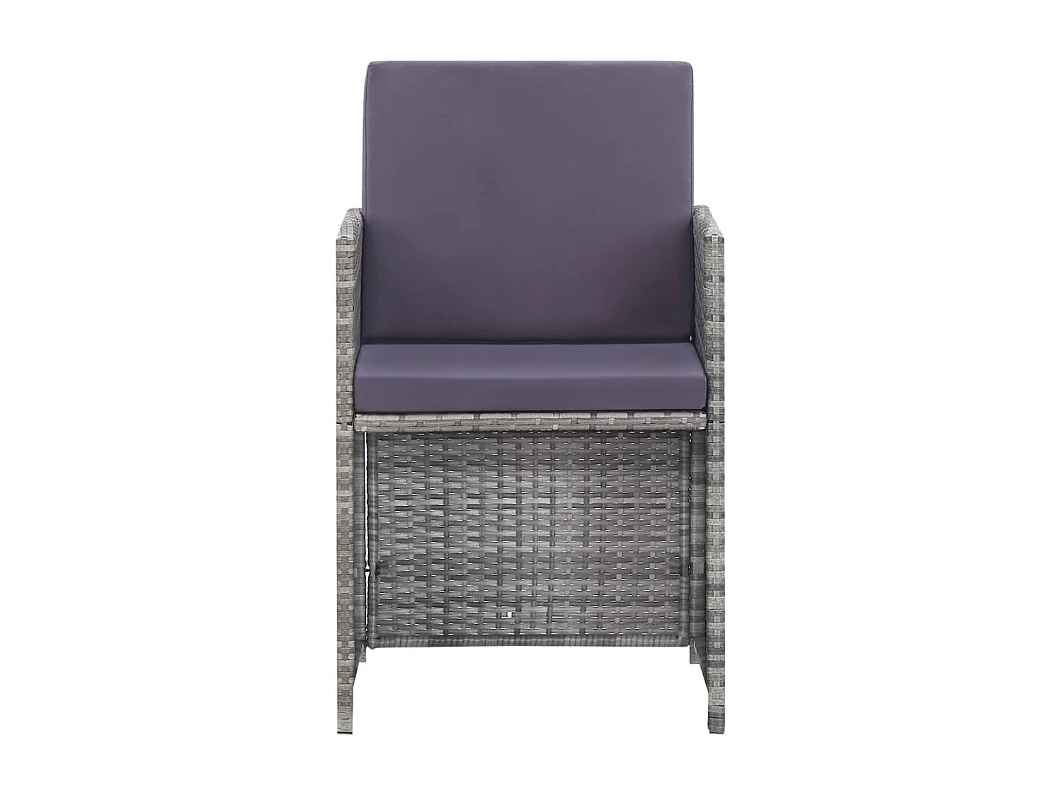 Claire-Étienne  11-delige Tuinset poly rattan en acaciahout antraciet