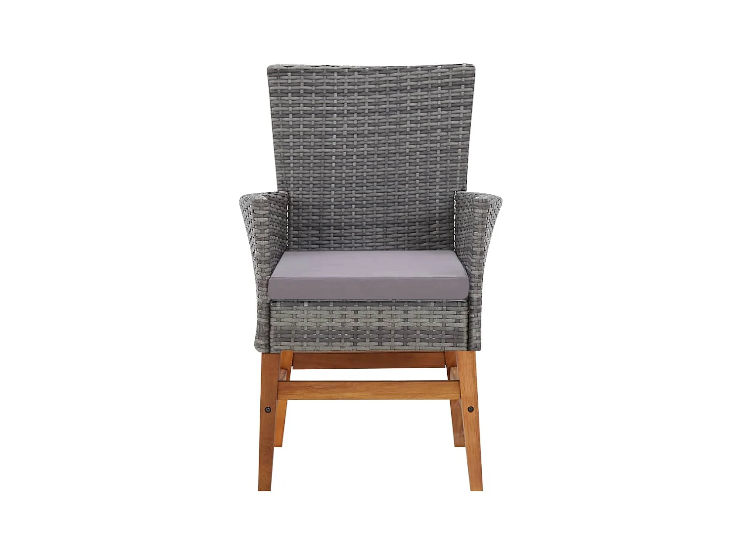 Abdelilah  Mobilier d'extérieur 7 pcs résine tressée et bois d'acacia gris