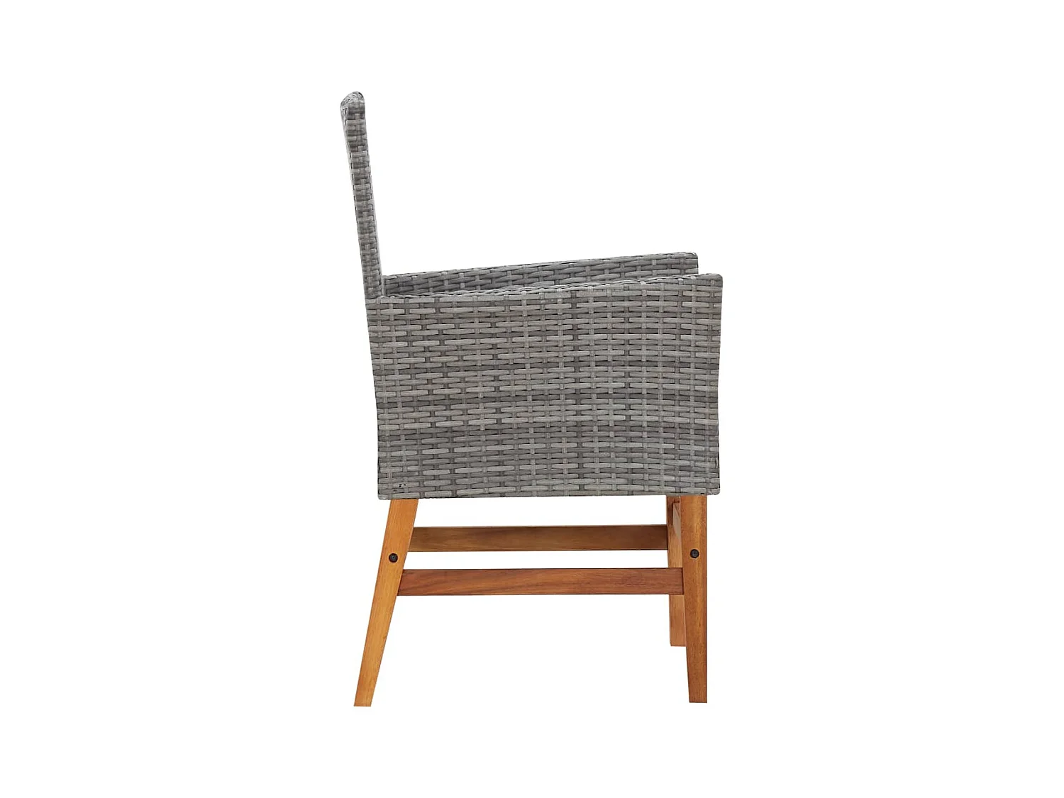 Abdelilah  Mobilier d'extérieur 7 pcs résine tressée et bois d'acacia gris