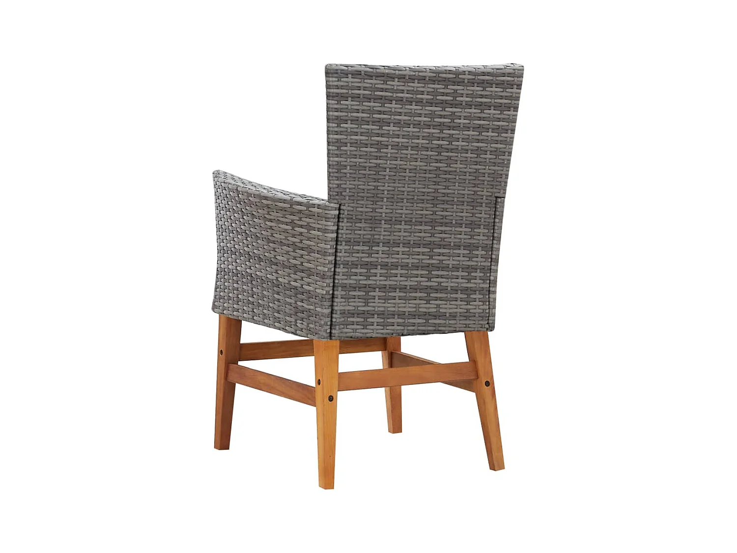 Abdelilah  Mobilier d'extérieur 7 pcs résine tressée et bois d'acacia gris