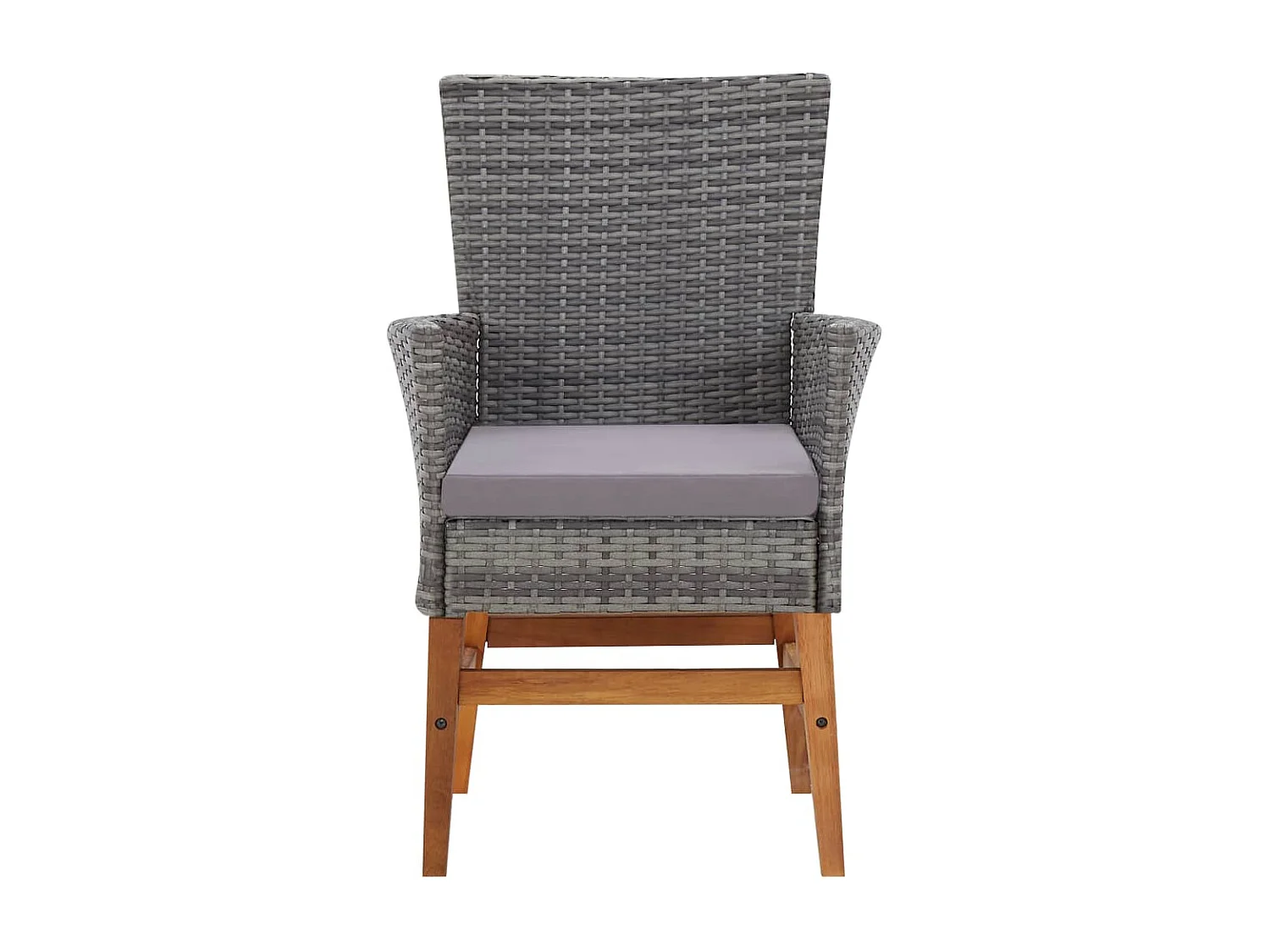 Abdelilah  Mobilier d'extérieur 7 pcs résine tressée et bois d'acacia gris