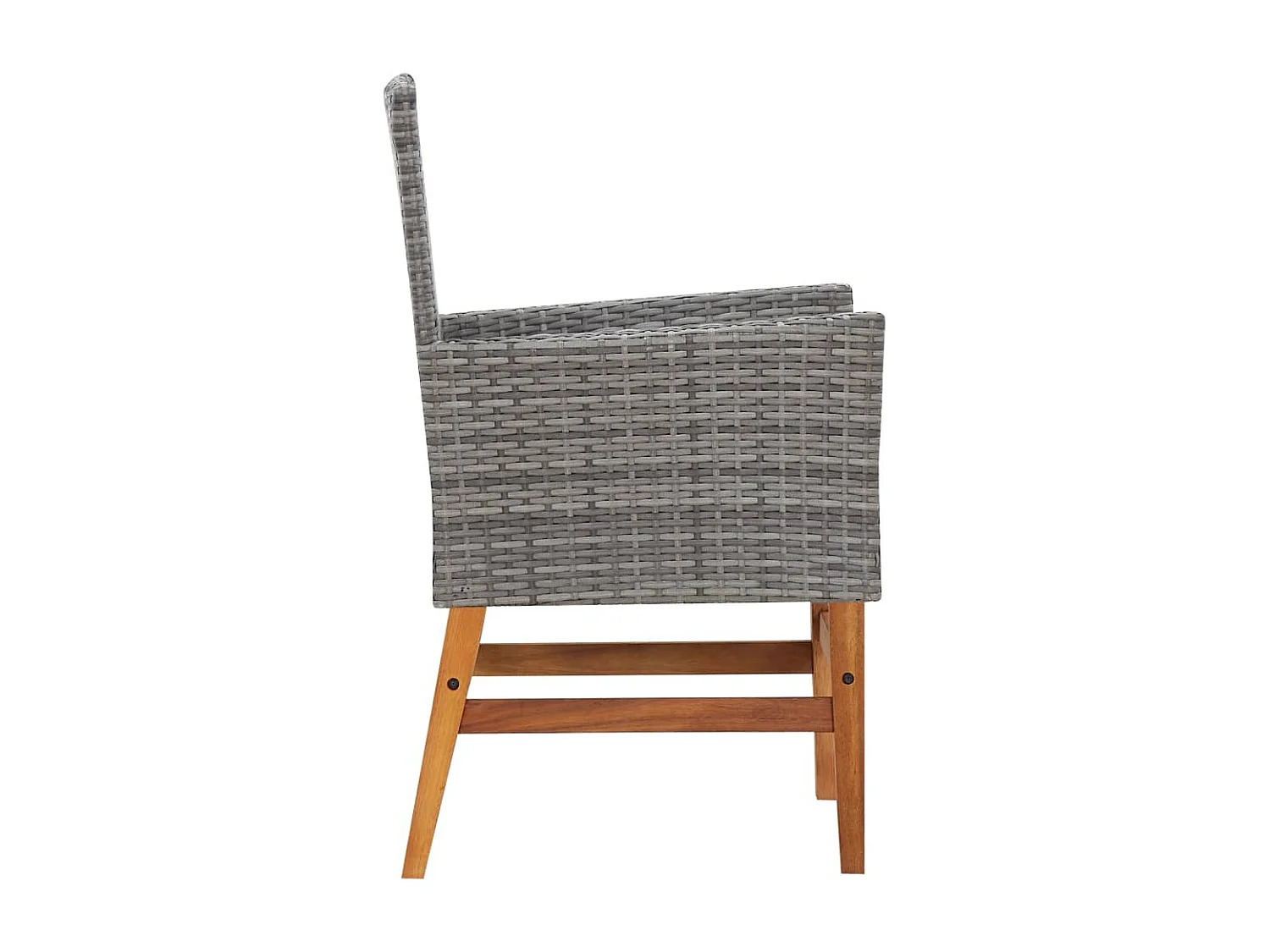 Abdelilah  Mobilier d'extérieur 7 pcs résine tressée et bois d'acacia gris