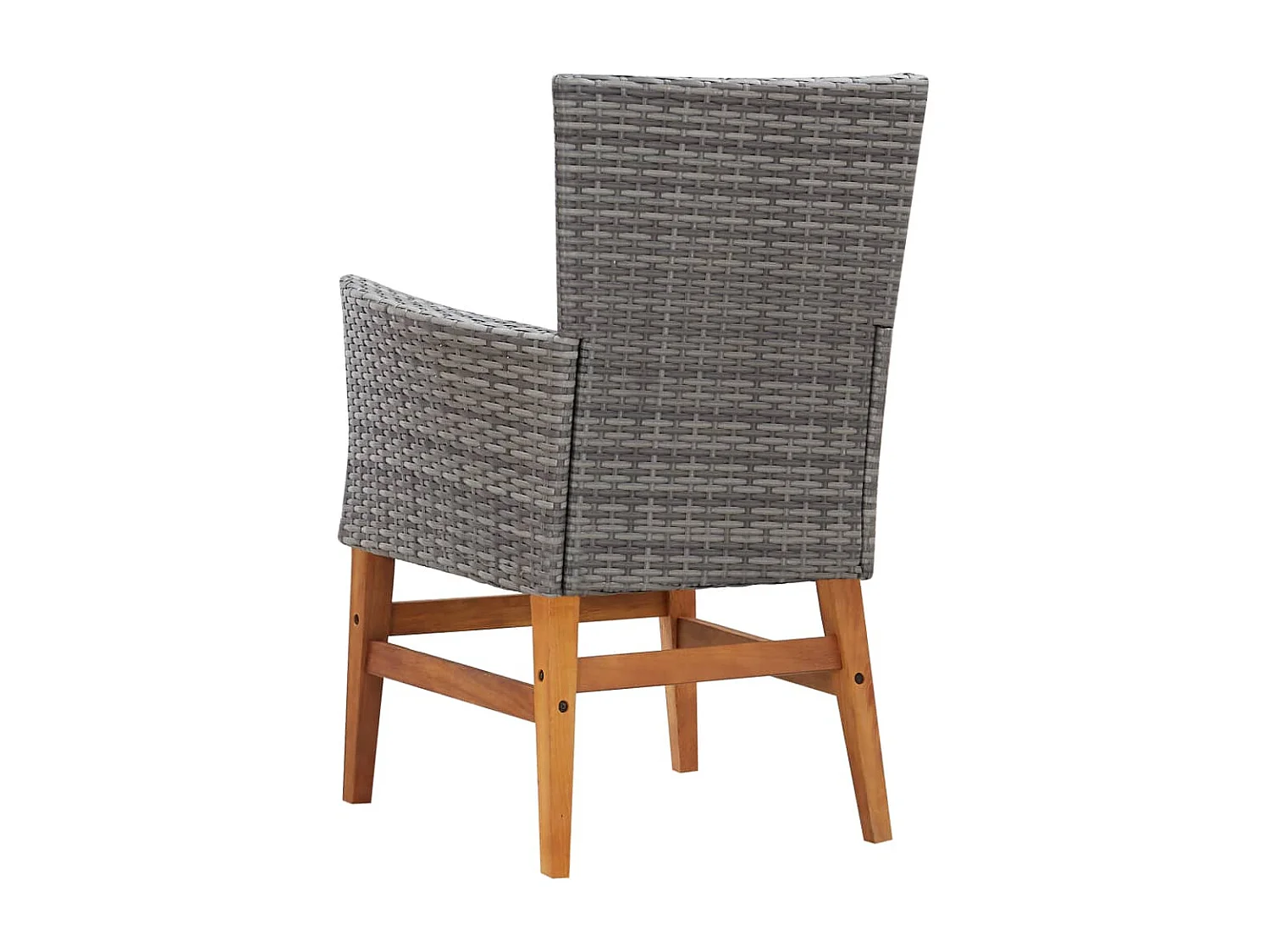 Abdelilah  Mobilier d'extérieur 7 pcs résine tressée et bois d'acacia gris