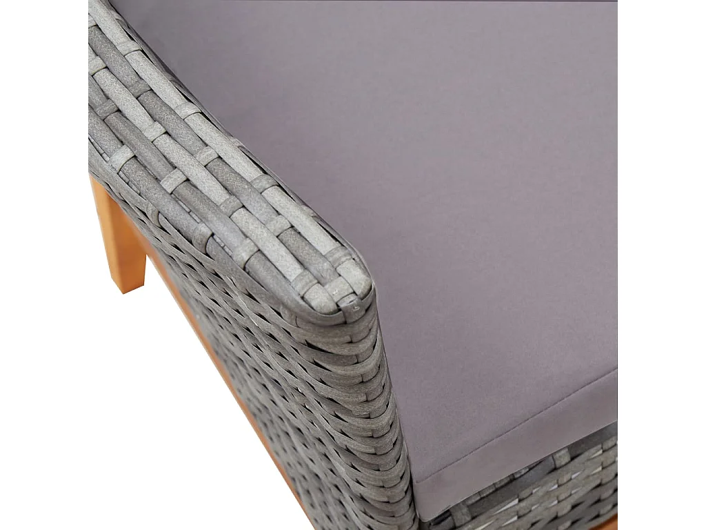 Abdelilah  Mobilier d'extérieur 7 pcs résine tressée et bois d'acacia gris