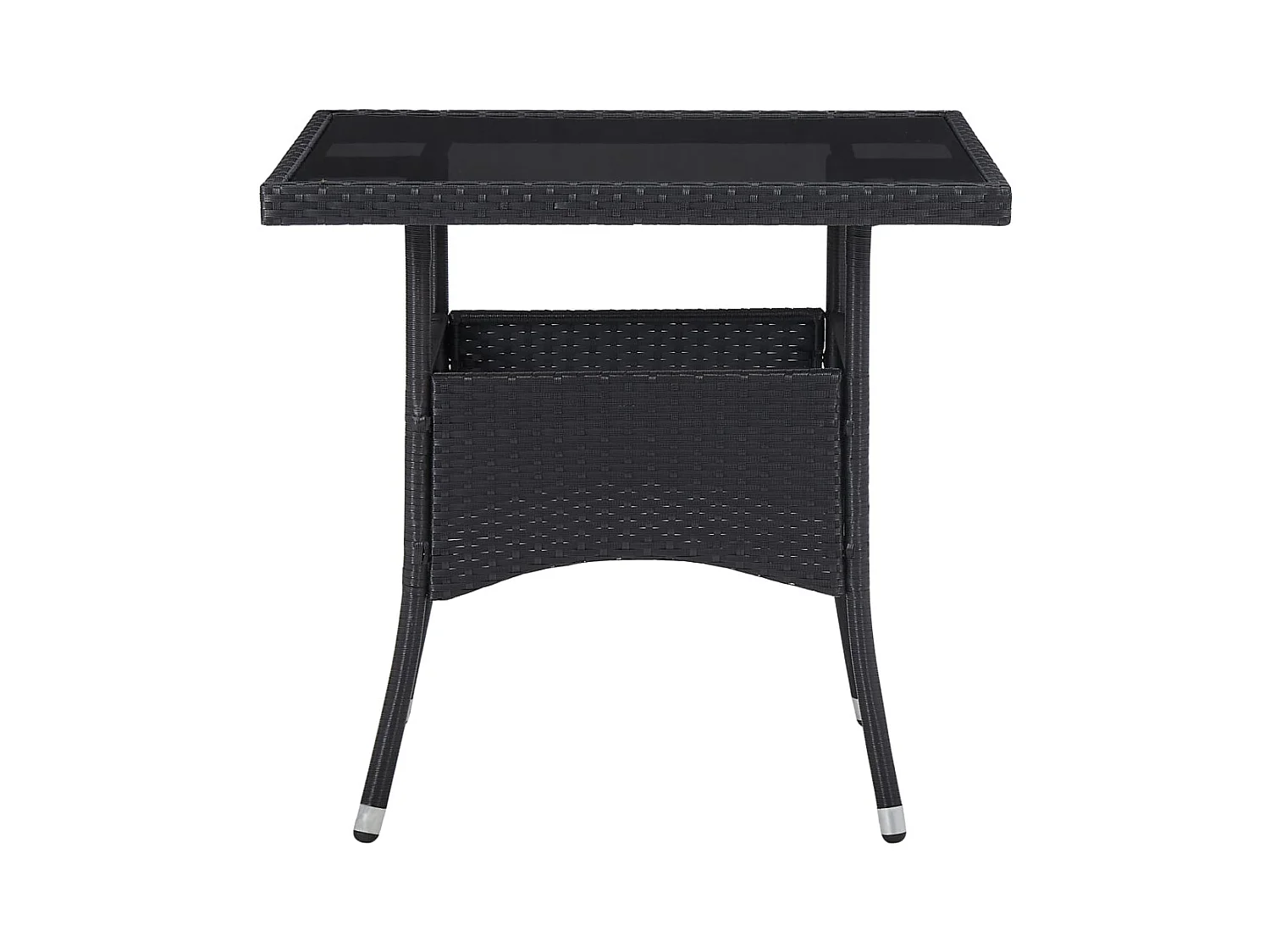 Tatum  5-delige Tuinset poly rattan en glas zwart