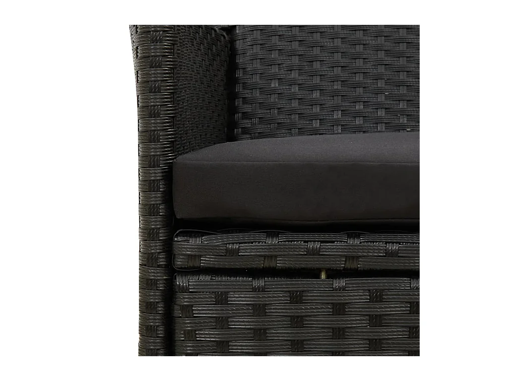 Ewald  Salon de jardin 7 pcs avec coussins résine tressée noir