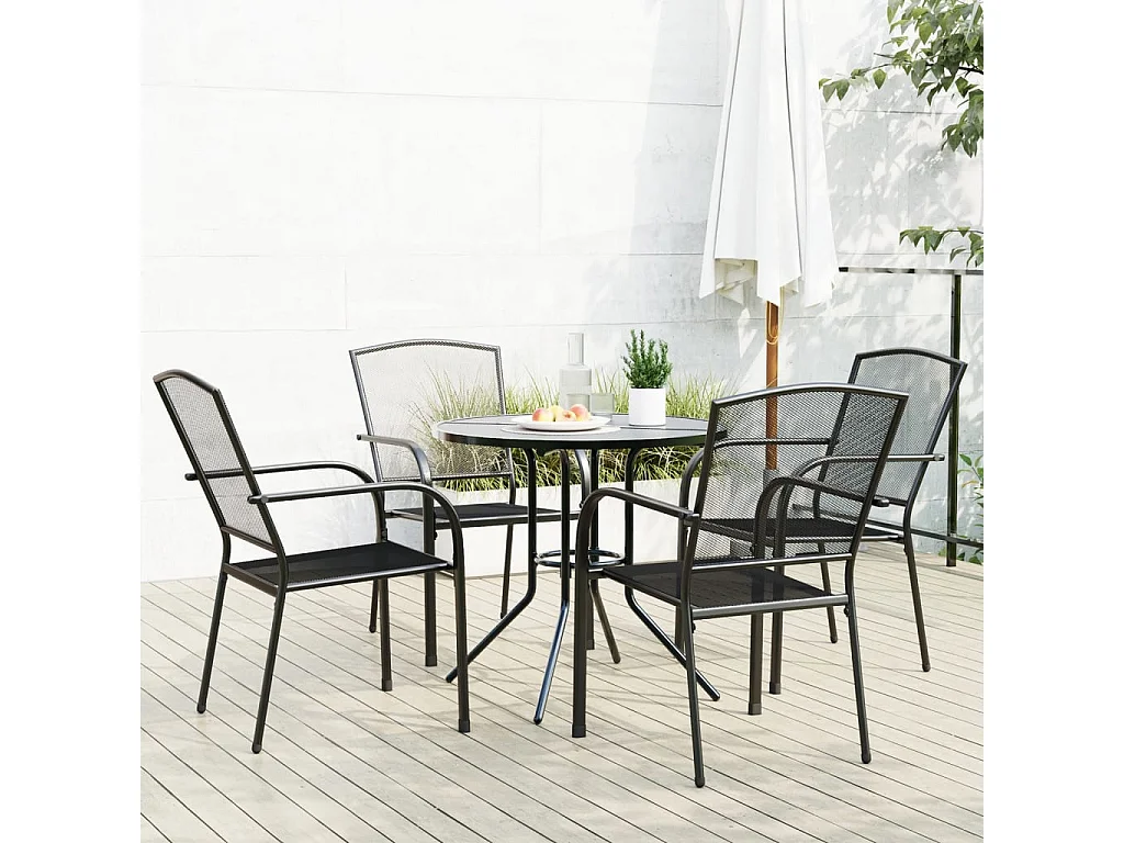 Untamo  Ensemble de chaises de jardin empilables 5 pcs anthracite