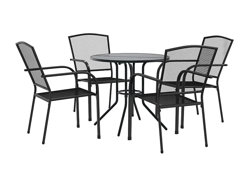 Untamo  Ensemble de chaises de jardin empilables 5 pcs anthracite