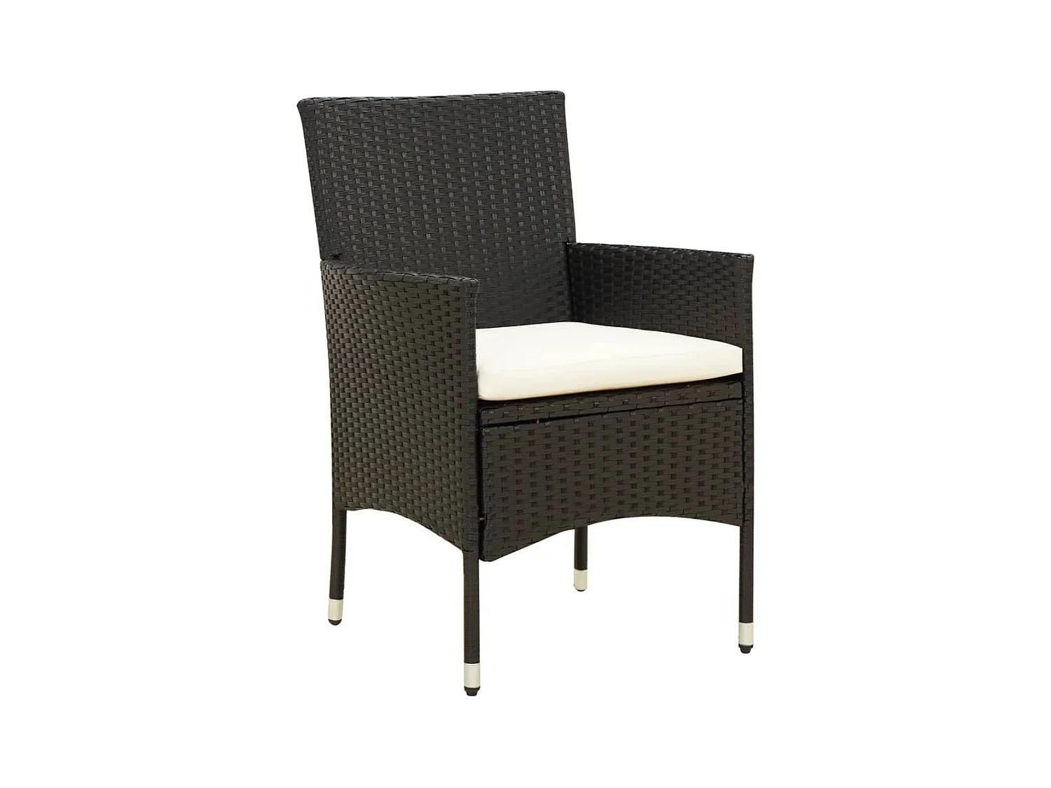 Fea  7-delige Tuinset met kussens poly rattan zwart