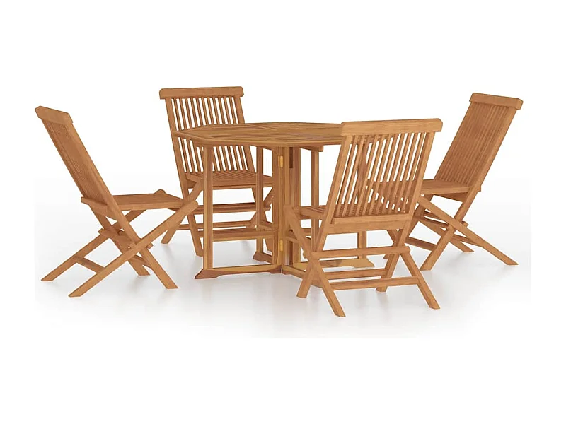 Ydira  Ensemble à dîner d'extérieur pliable 5 pcs Bois solide de teck