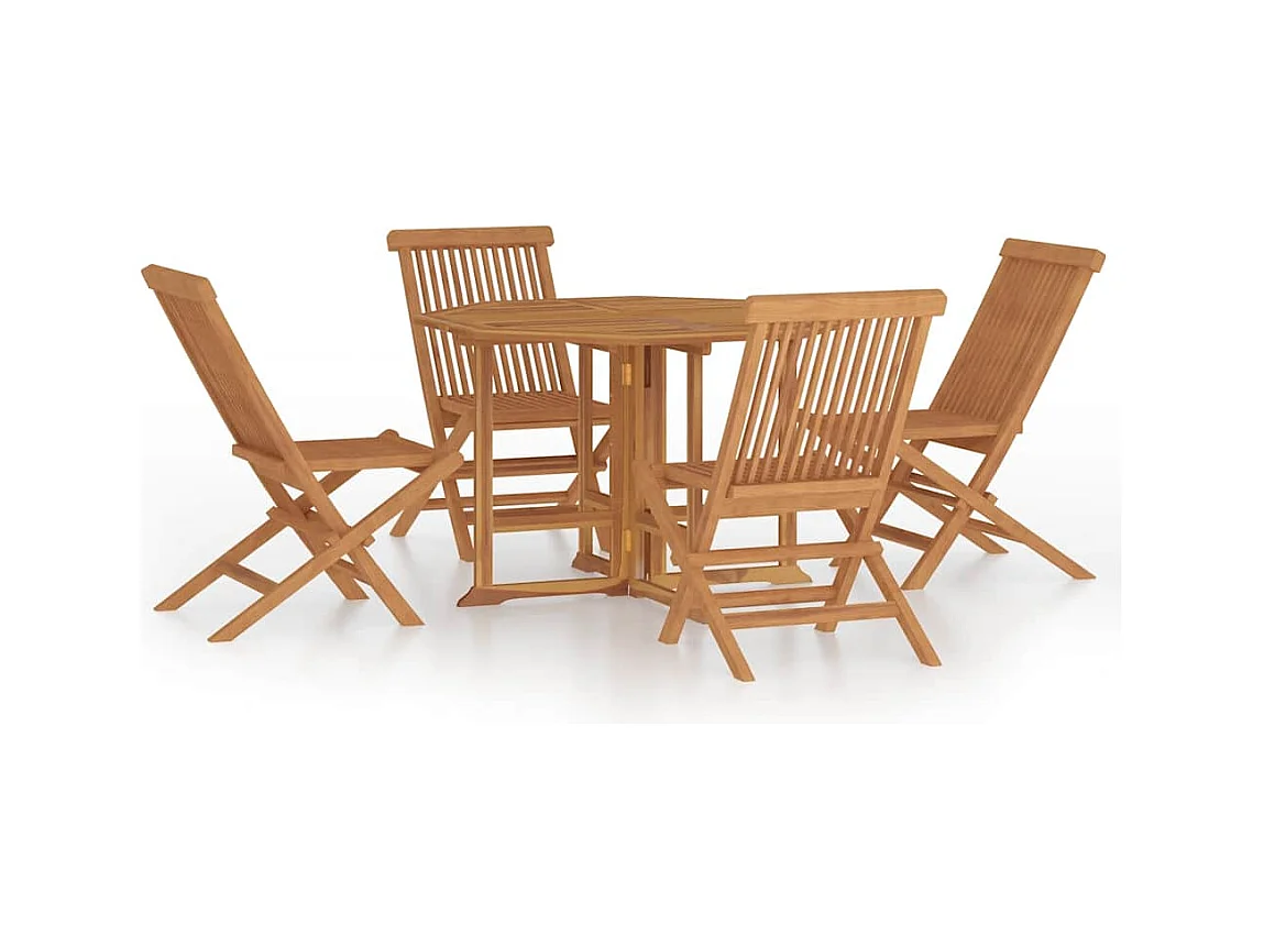 Ydira  Ensemble à dîner d'extérieur pliable 5 pcs Bois solide de teck