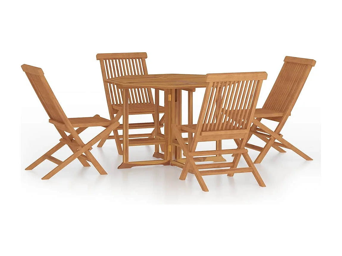 Ydira  Ensemble à dîner d'extérieur pliable 5 pcs Bois solide de teck