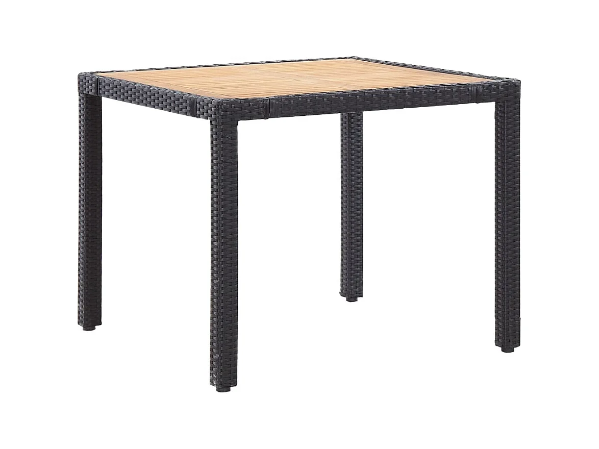 Ewald  Salon de jardin 5 pcs avec coussins résine tressée noir