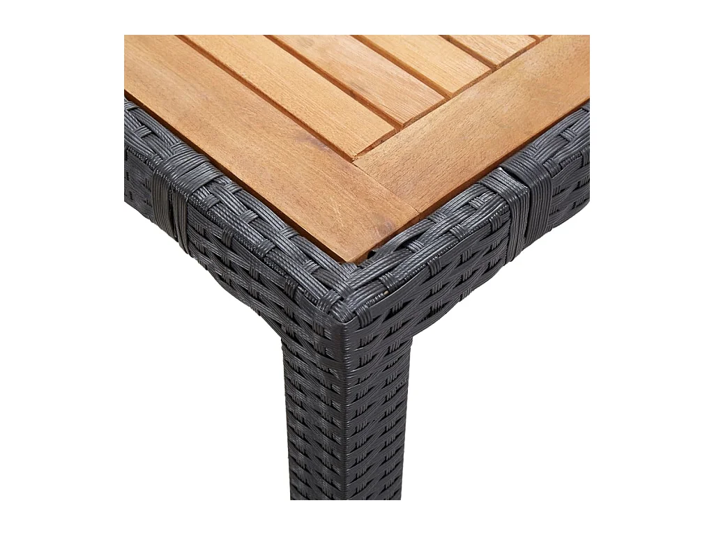 Ewald  Salon de jardin 5 pcs avec coussins résine tressée noir