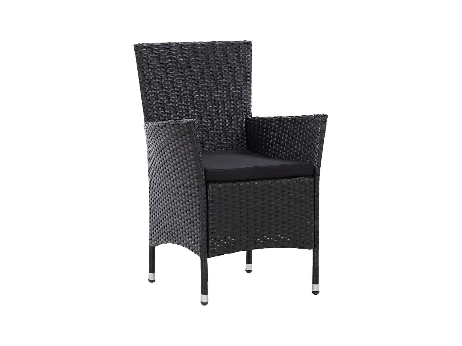 Ewald  Salon de jardin 5 pcs avec coussins résine tressée noir