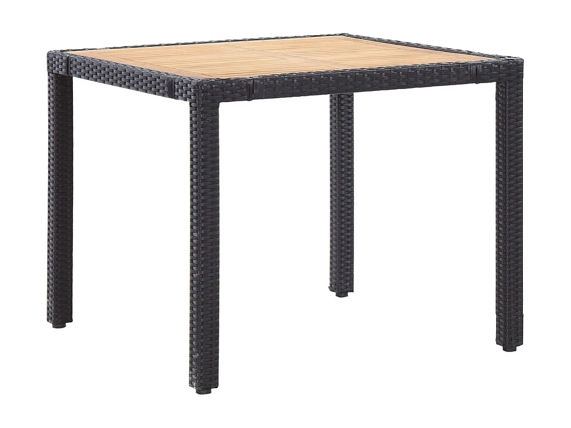 Ewald  Salon de jardin 5 pcs avec coussins résine tressée noir