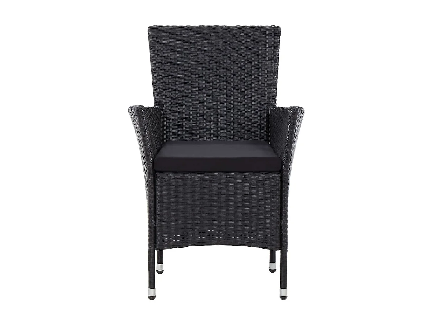 Ewald  Salon de jardin 5 pcs avec coussins résine tressée noir