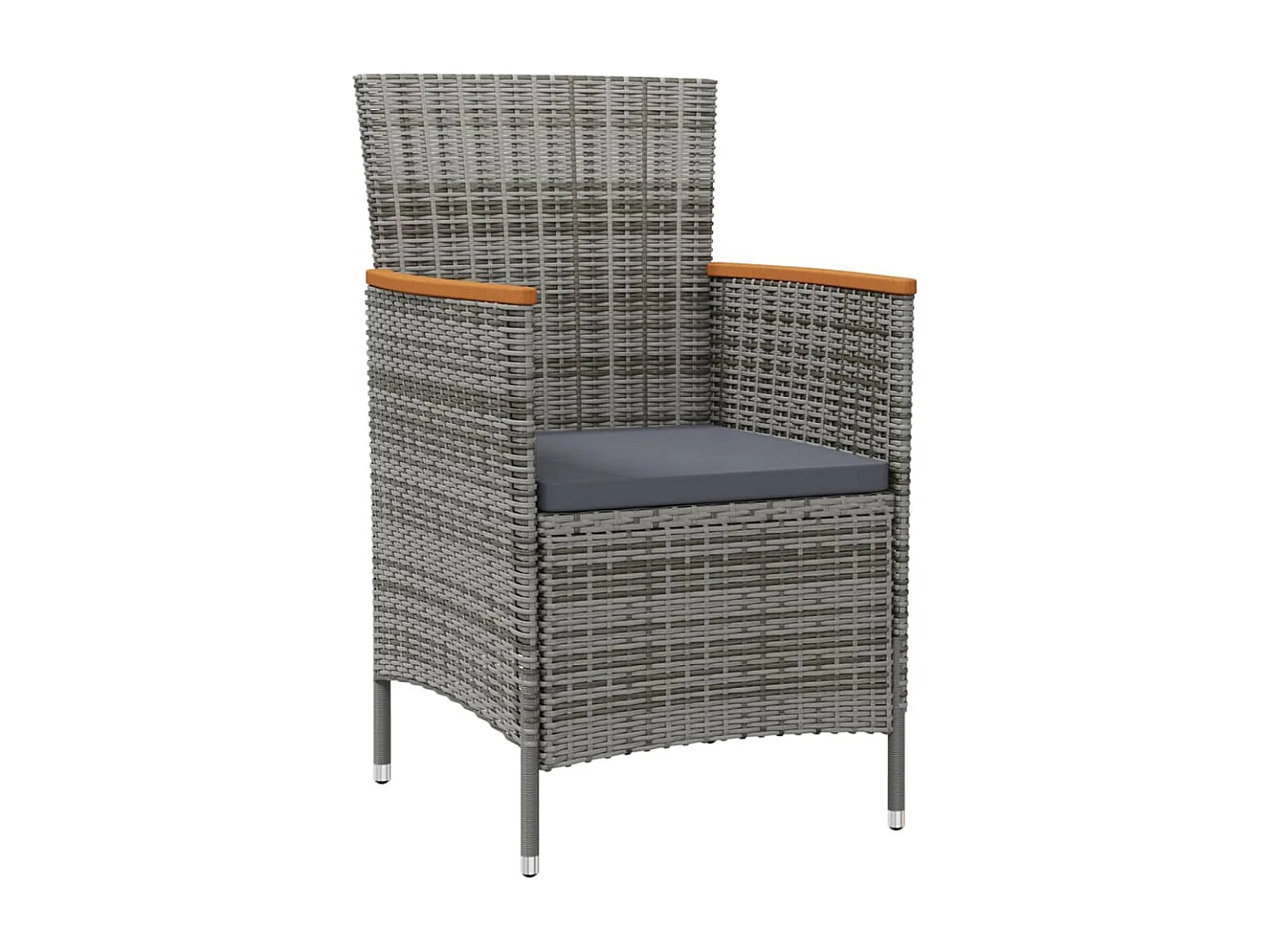 Garden Furniture -  Salon de jardin 7 pcs avec coussins Résine tressée Gris
