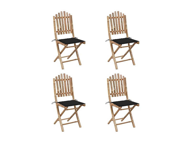 Blaire  Mobilier à dîner d'extérieur pliable 5 pcs avec coussins bambou