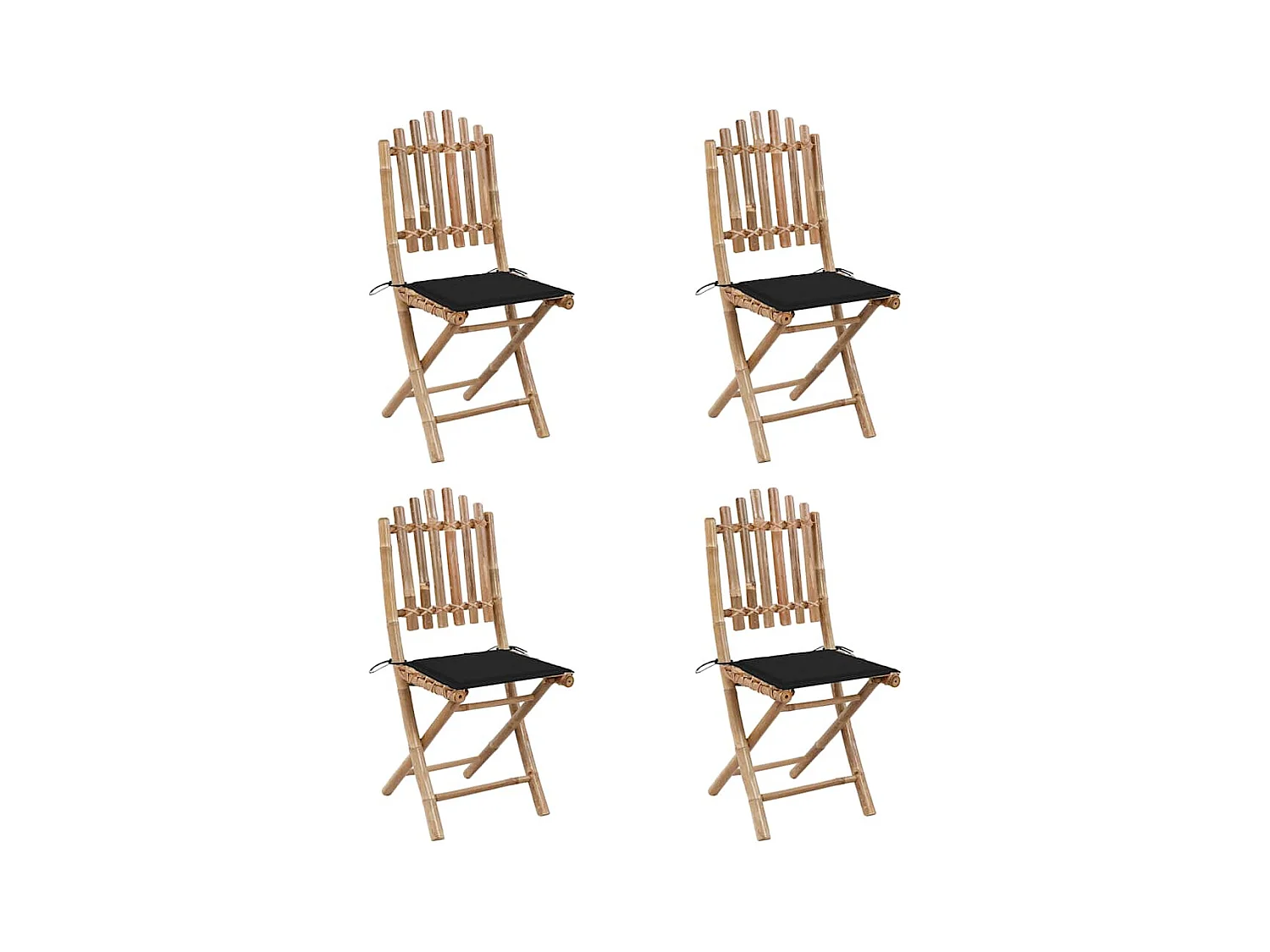 Blaire  Mobilier à dîner d'extérieur pliable 5 pcs avec coussins bambou