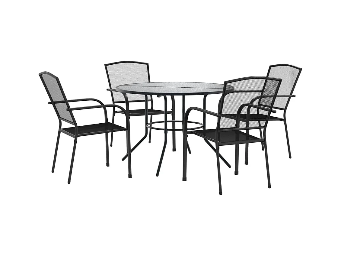 Untamo  Ensemble de chaises de jardin empilables 5 pcs anthracite