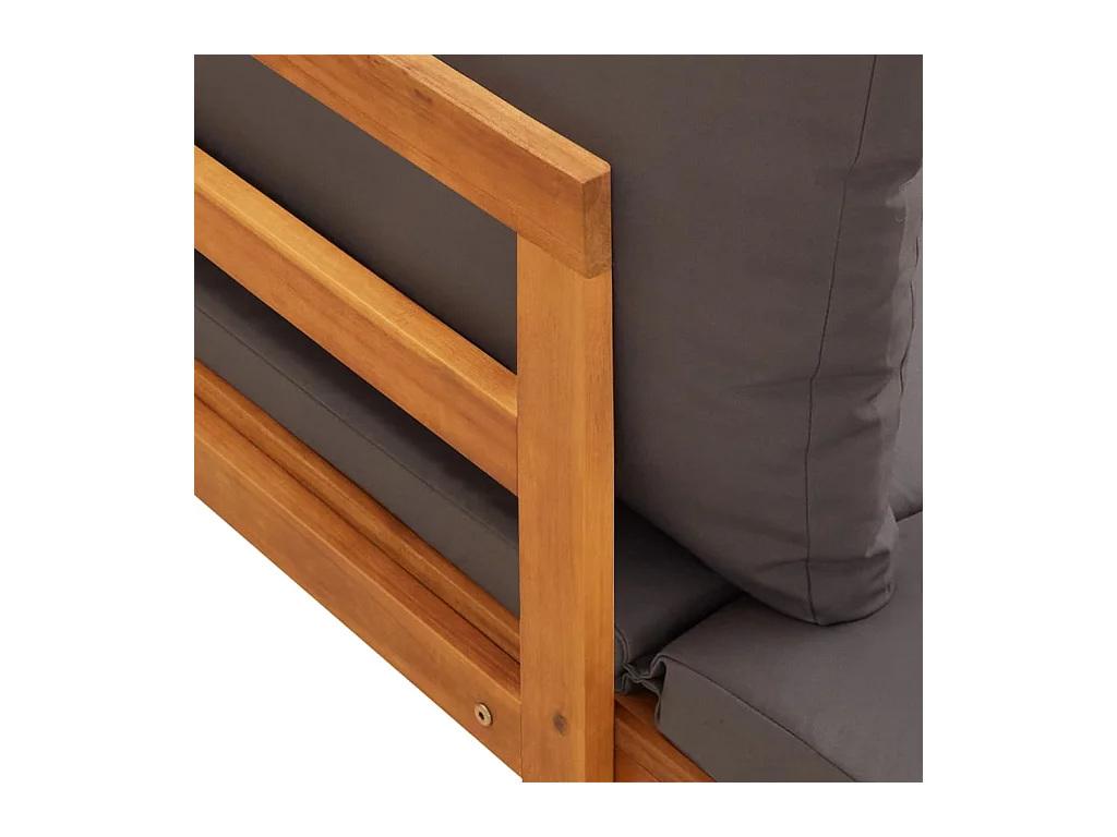 Carrollton  Tumbonas con cojines gris oscuro 2 unidades madera de acacia