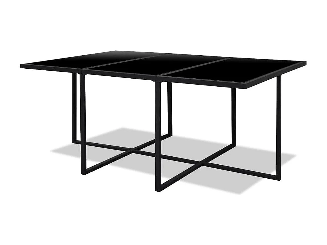 Wardo  Salon de jardin 11 pcs avec coussins Résine tressée Noir