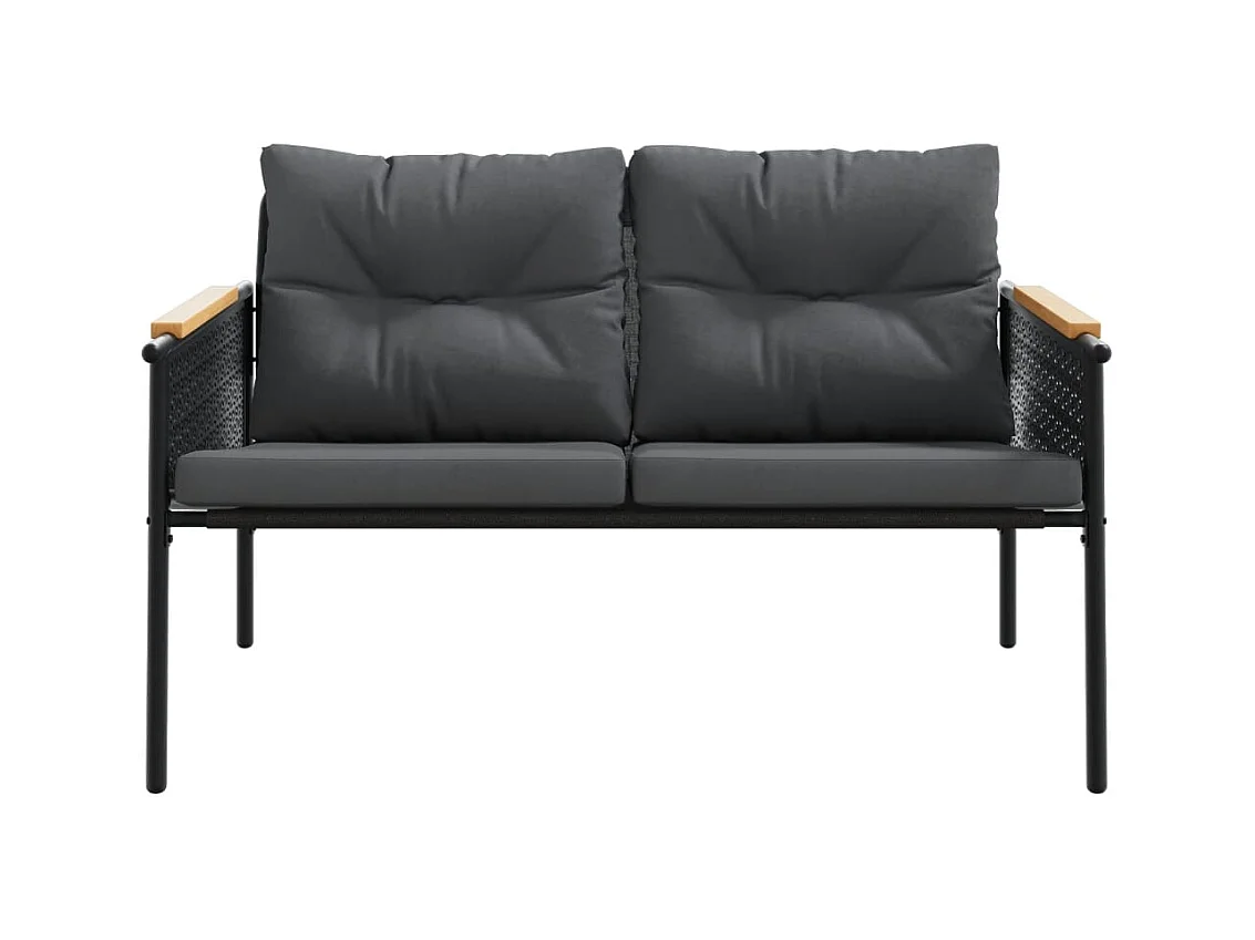 Arielia  5-delige Balkonset met kussens staal zwart