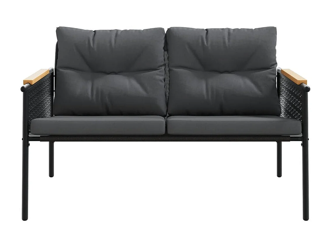 Arielia  Ensemble de meubles de balcon avec coussins 5 pcs noir acier