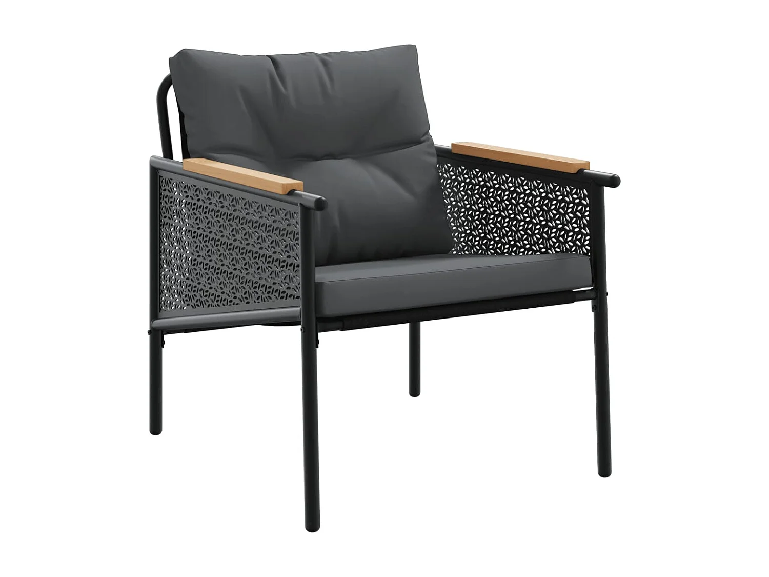 Arielia  Ensemble de meubles de balcon avec coussins 5 pcs noir acier