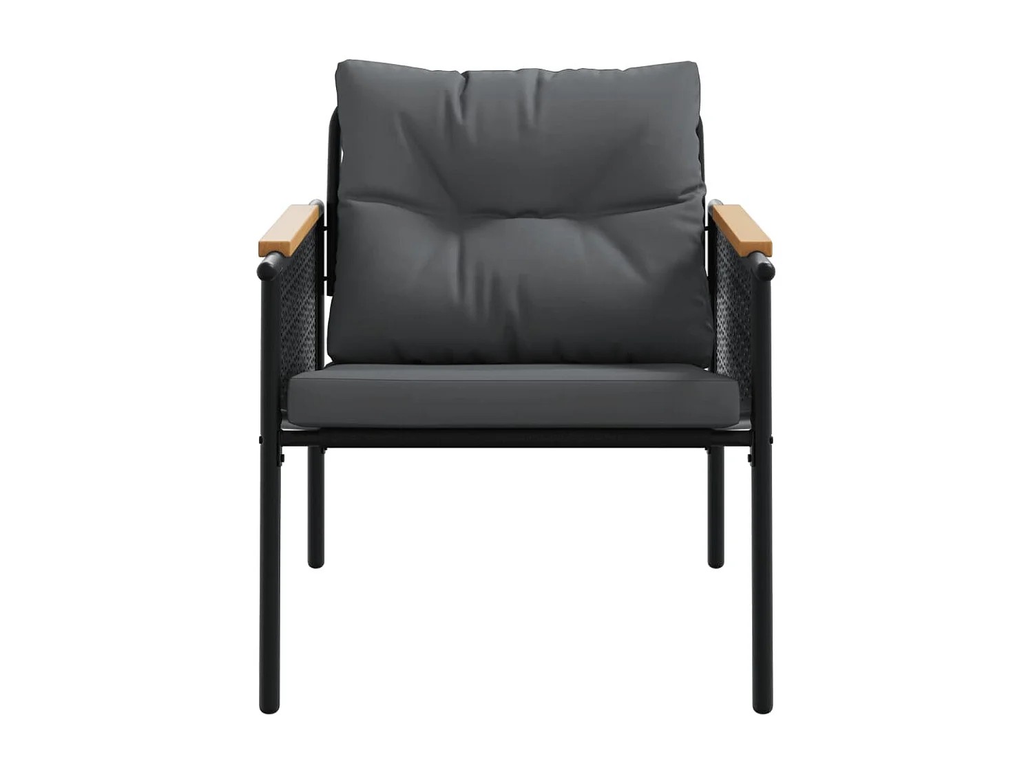 Arielia  Ensemble de meubles de balcon avec coussins 5 pcs noir acier