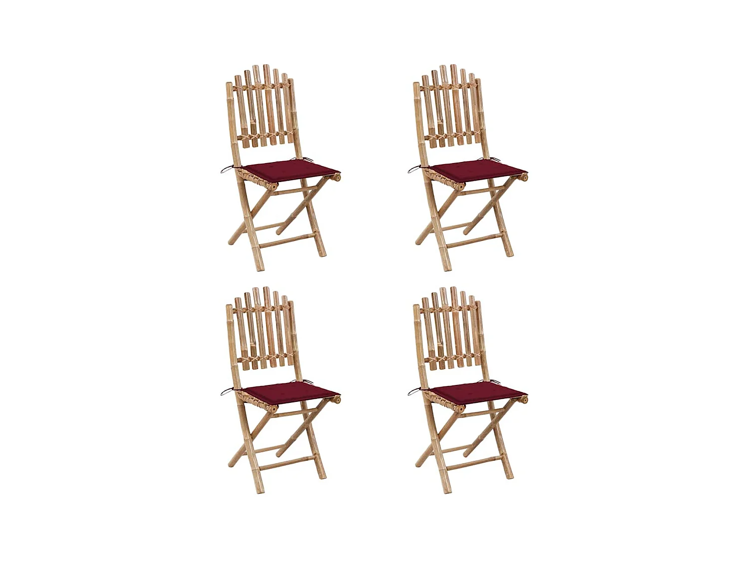 Blaire  Mobilier à dîner d'extérieur pliable 5 pcs avec coussins bambou
