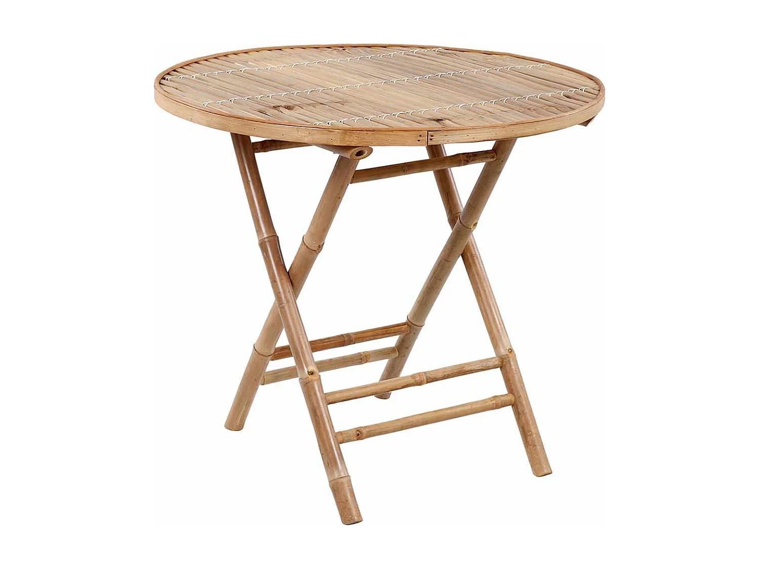 Blaire  Set de comedor exterior plegable 5 piezas con cojines bambú