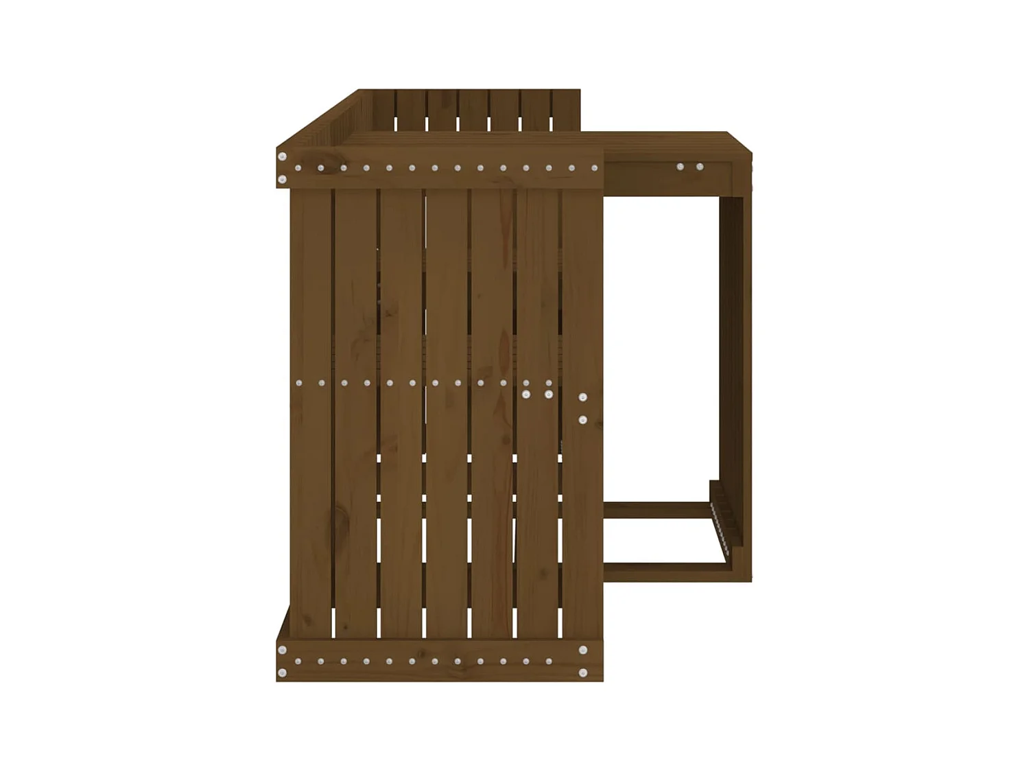 Aidan  Set de balcon 2 places marron miel bois de pin massif