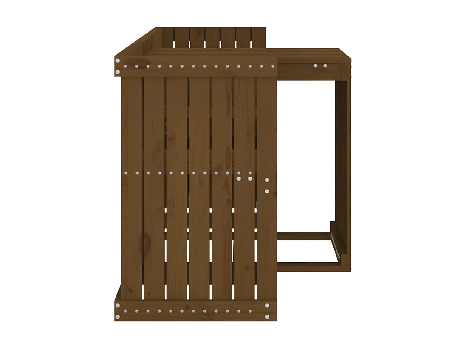Aidan  Set de balcon 2 places marron miel bois de pin massif