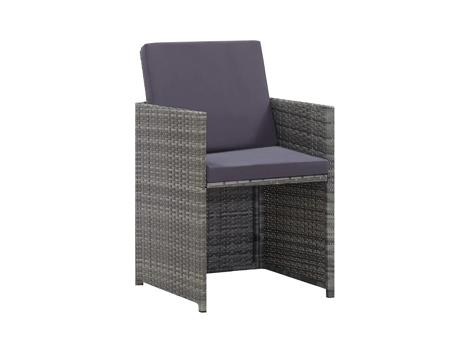 Claire-Étienne  Salon de jardin 13 pcs Résine tressée bois d'acacia Anthracite