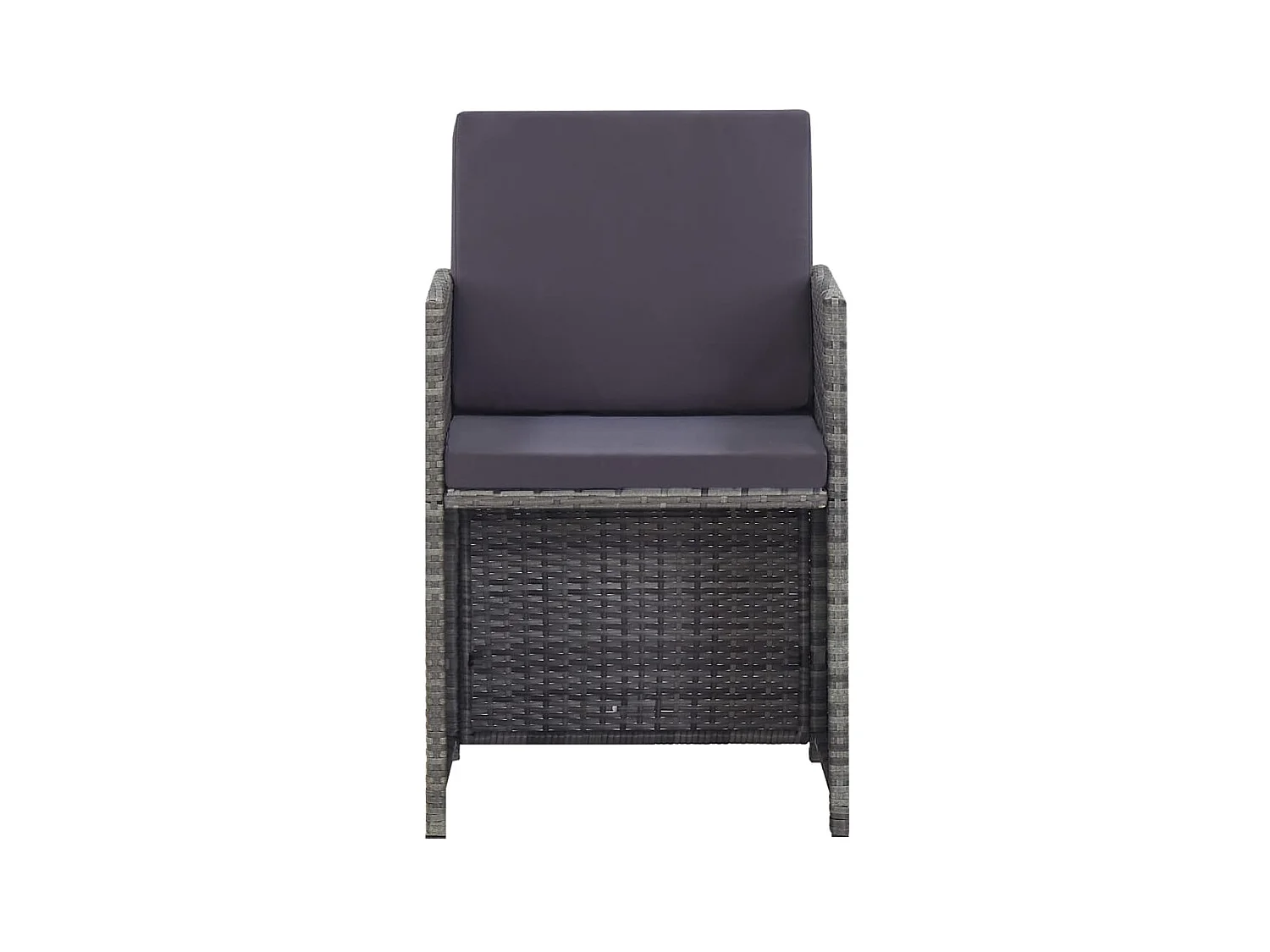 Claire-Étienne  Salon de jardin 13 pcs Résine tressée bois d'acacia Anthracite